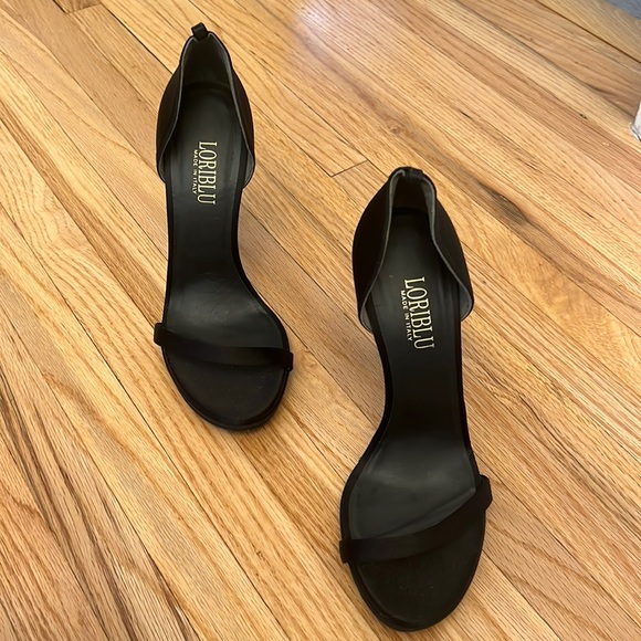 Lori blue black satin heels size 37 - Picture 1 of 10